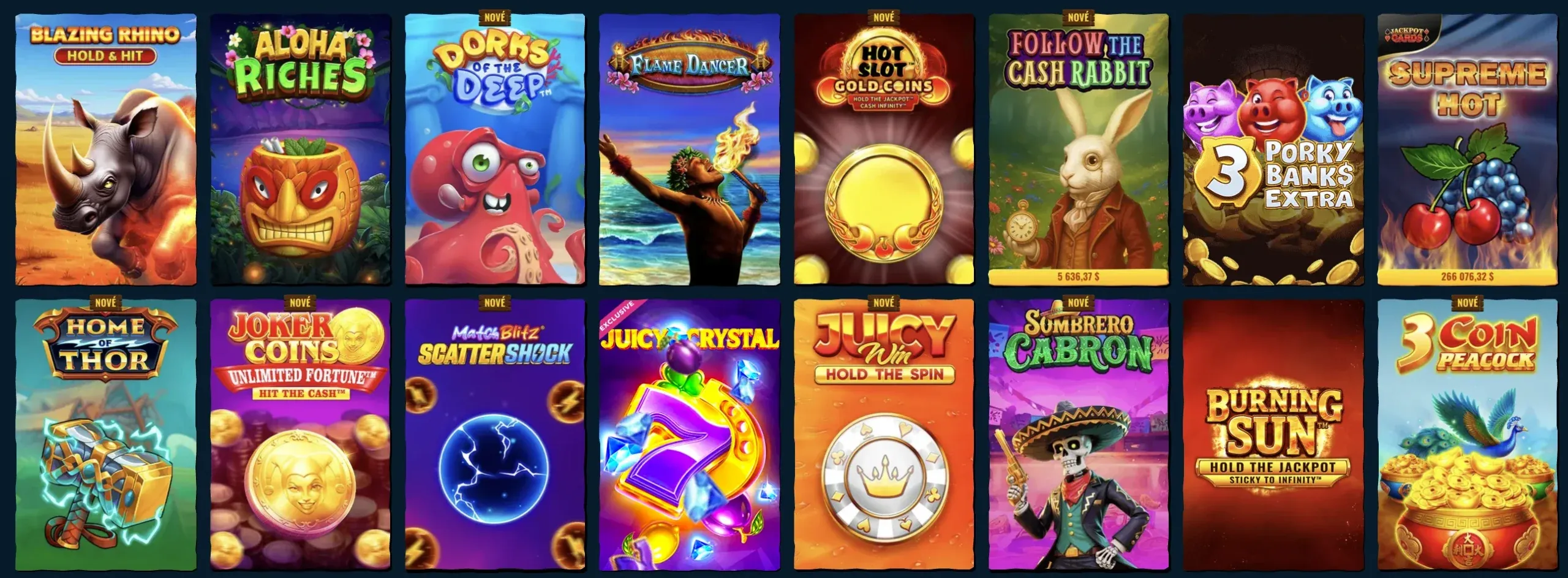 Kolekce hracích automatů v casino Spinanga