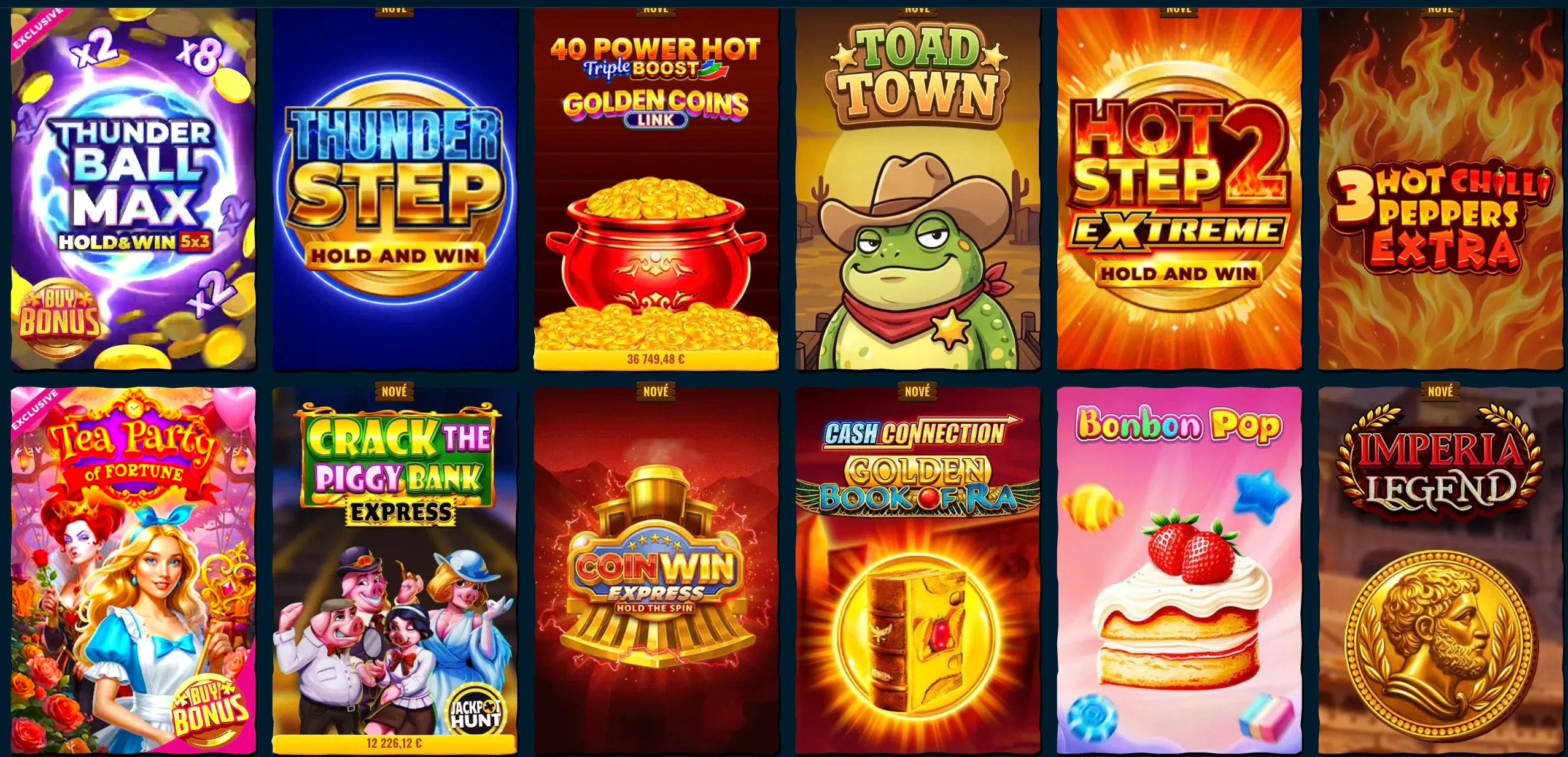 Různé výherní automaty v Spinanga casino