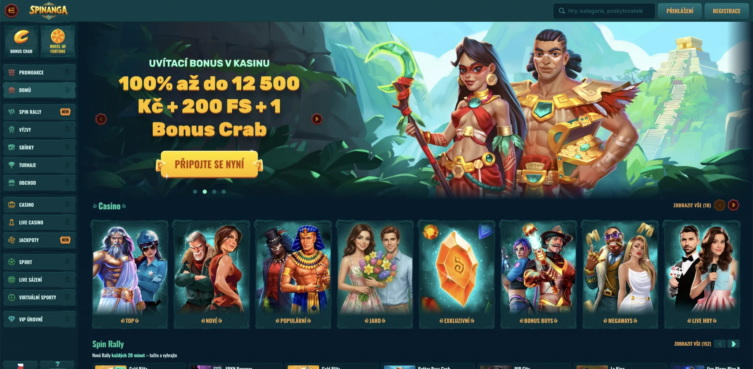 Domovská stránka Spinanga casino